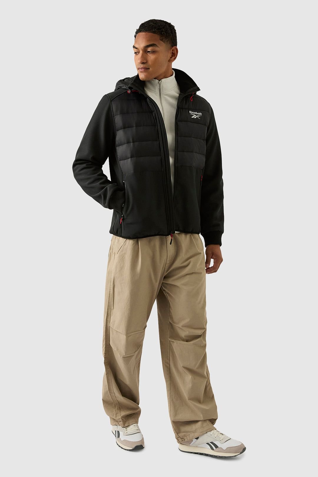 Reebok Reebok Men's Mixed Media Jacket in Black - 3