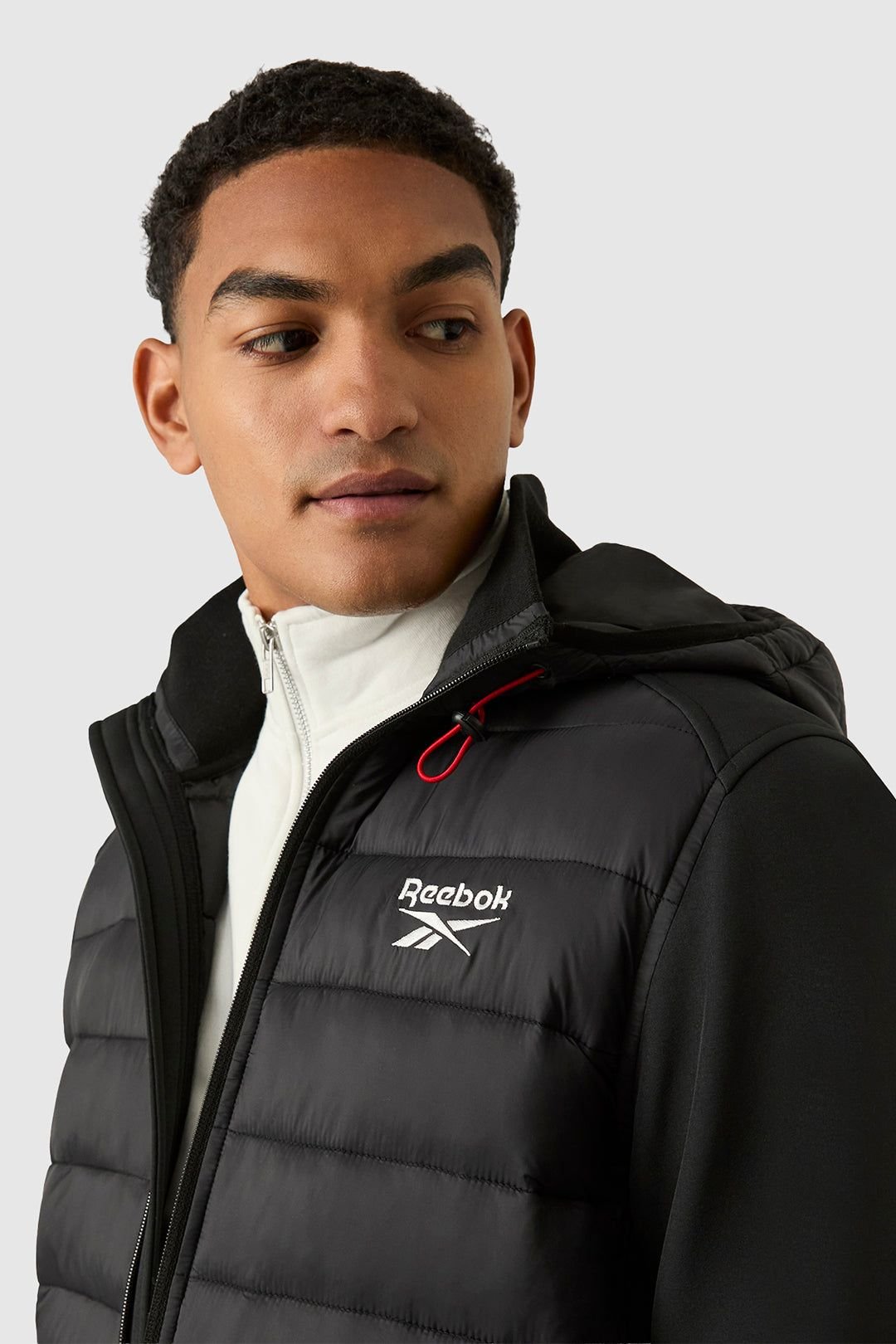 Reebok Reebok Men's Mixed Media Jacket in Black - 4