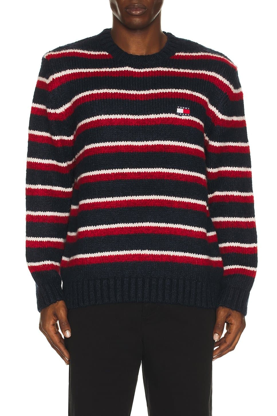 revolve Stripe Badge Sweater