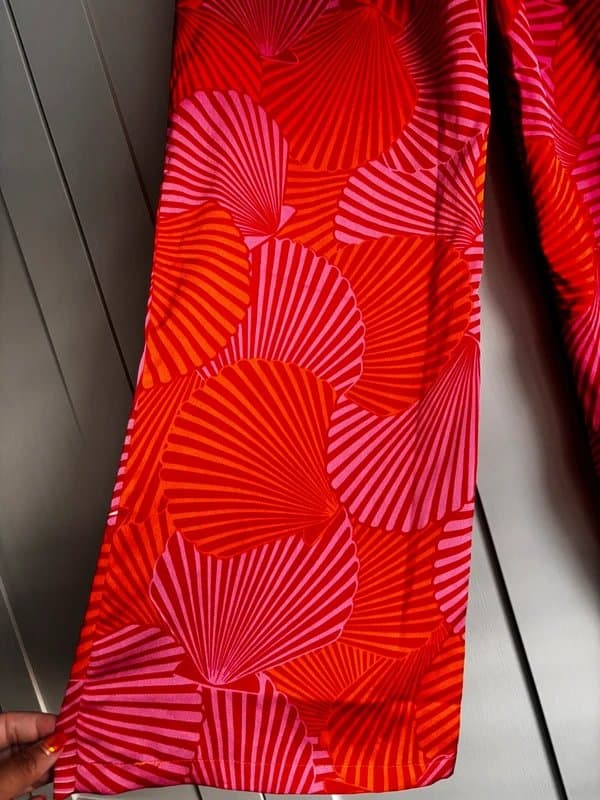 Never Fully Dressed NFD pink, orange and red trousers