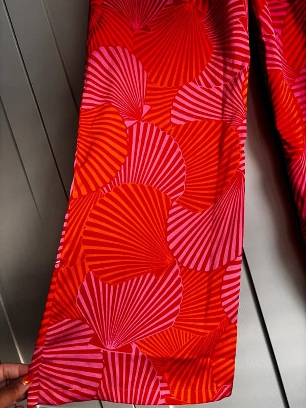 NFD Pink, Orange and Red Shell Print Pants
