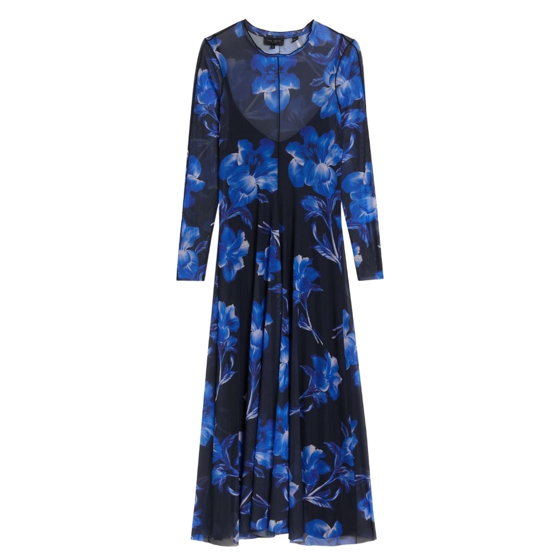 Ted Baker Ted Baker Women's Rozeen Long Sleeve Round Neck Midi Dress in Cobalt