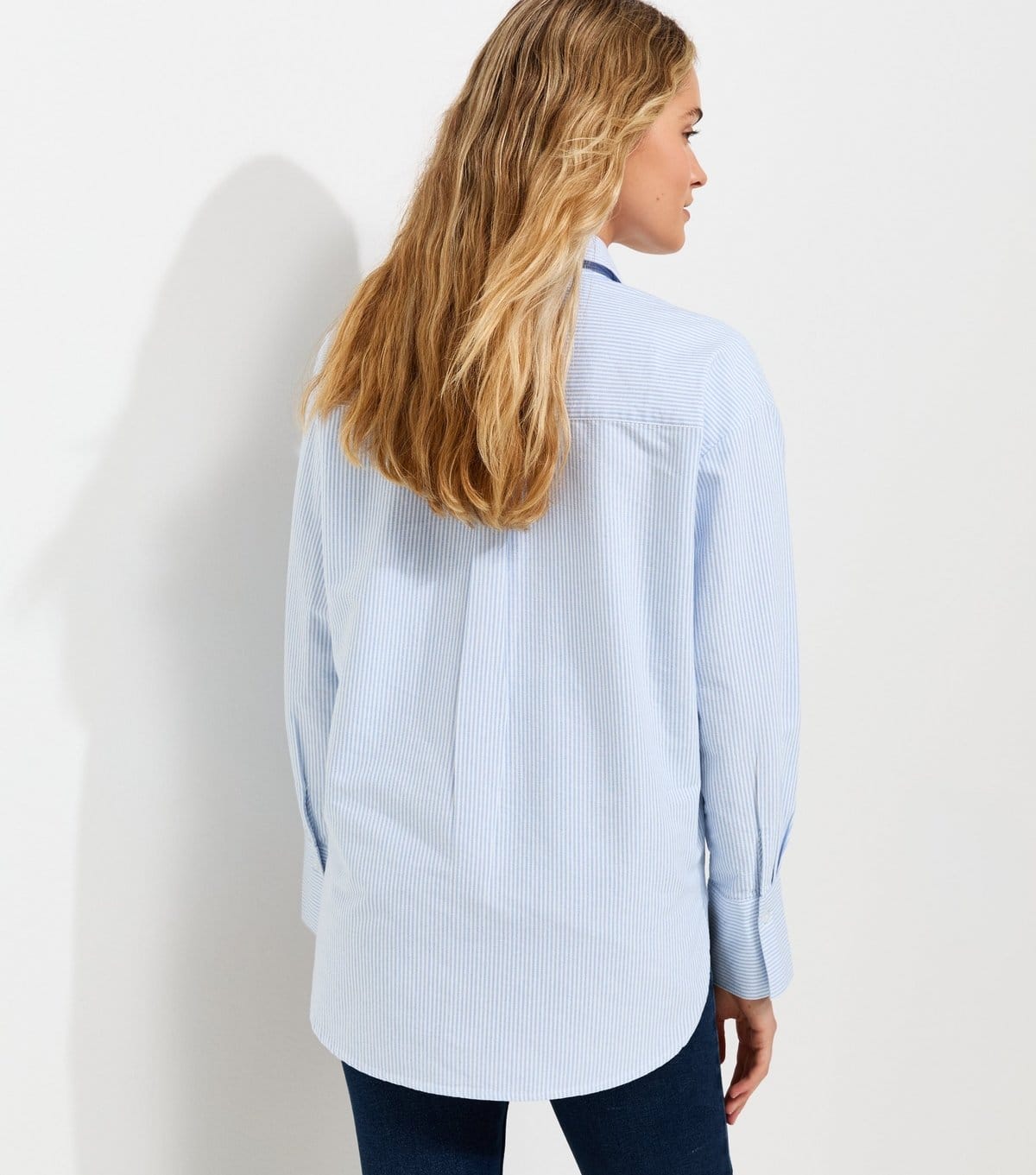 New Look Women's Blue Cotton Striped Oxford Shirt New Look - 4