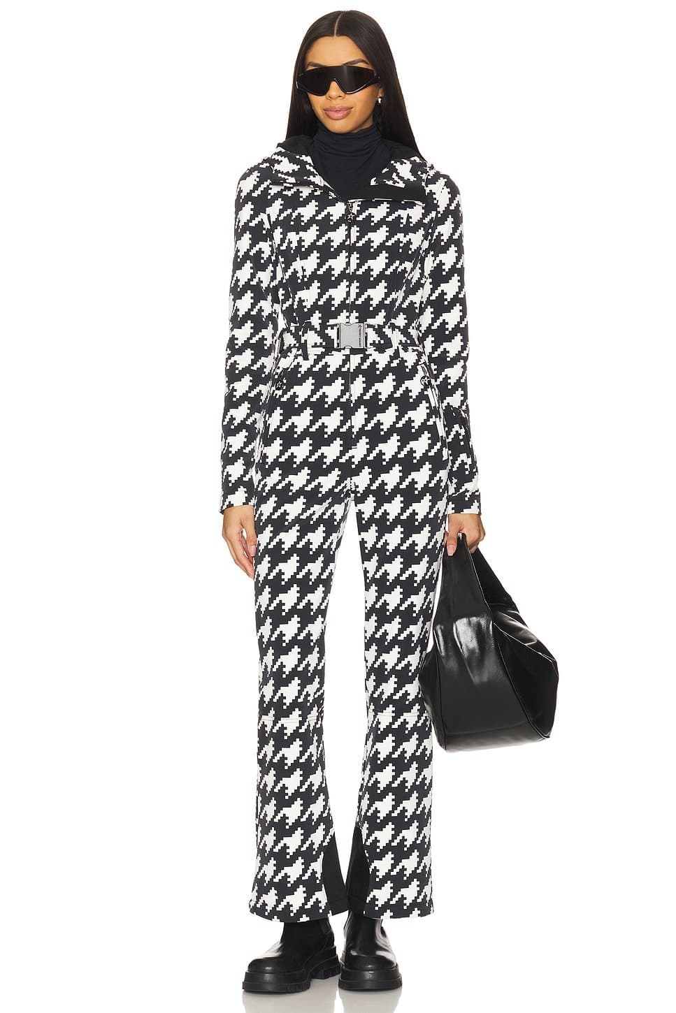 revolve Revolve Houndstooth Ski Suit in Black and White