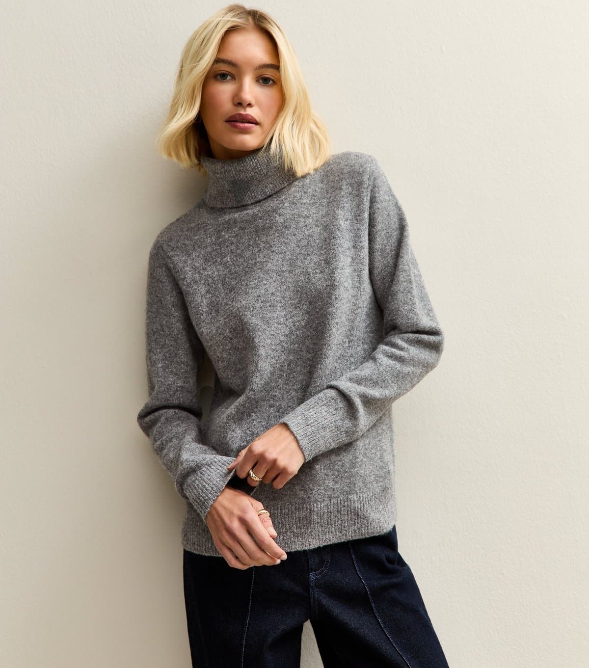 New Look New Look Mid Grey Roll Neck Jumper
