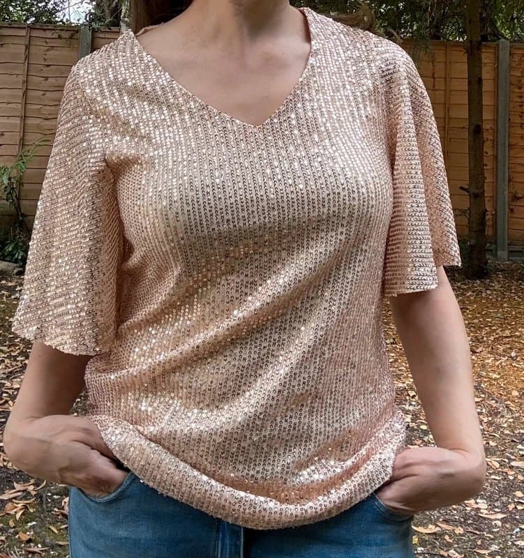 Boohoo Rose Gold sequin top