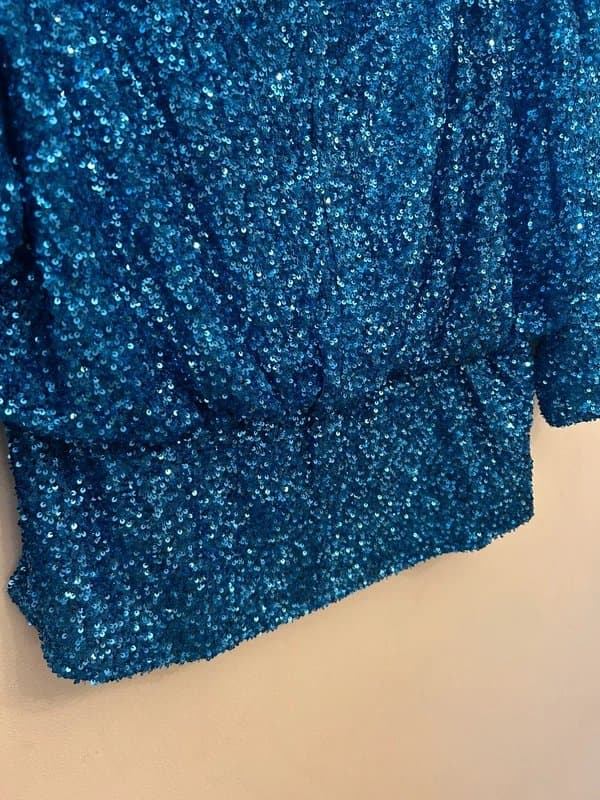 Never Fully Dressed Never Fully Dressed New With Tags Blue Sequin Top Glittery Sparkly Size 16