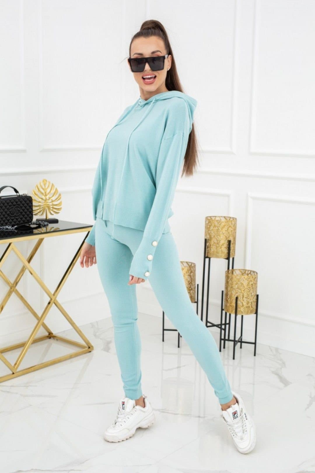 Love Lace Love Lace Women's Hooded Legging Set in Blue