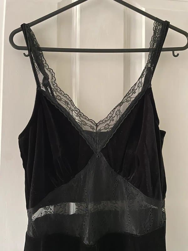 Harvey Nichols Never Fully Dressed Black Velvet Lace Dress