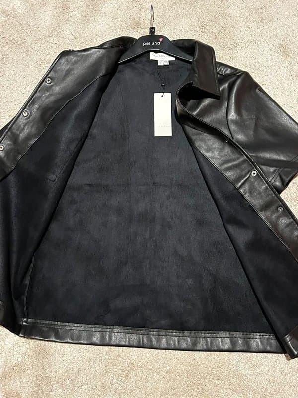 Never Fully Dressed Short sleeve leather shirt shacket