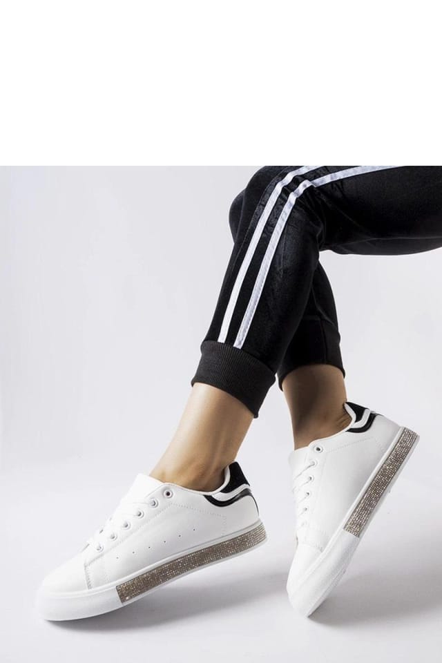 Love Lace Love Lace Women's Dina Zircon Sport Sneakers Low Cut Round Toe Lace Up Comfort in White - 2
