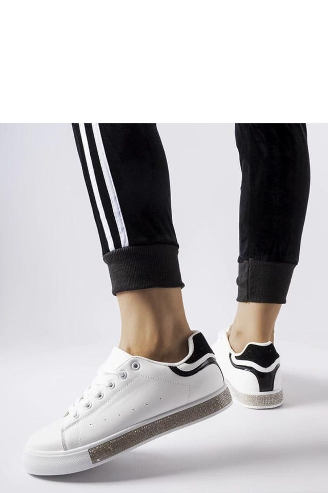 Love Lace Love Lace Women's Dina Zircon Sport Sneakers Low Cut Round Toe Lace Up Comfort in White - 3