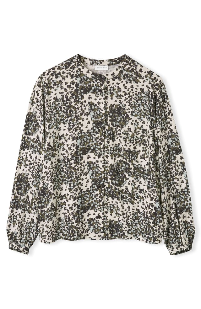 Celtic & Co Celtic & Co Women's Printed Drop Shoulder Long Sleeve Shirt in Off-White - 2