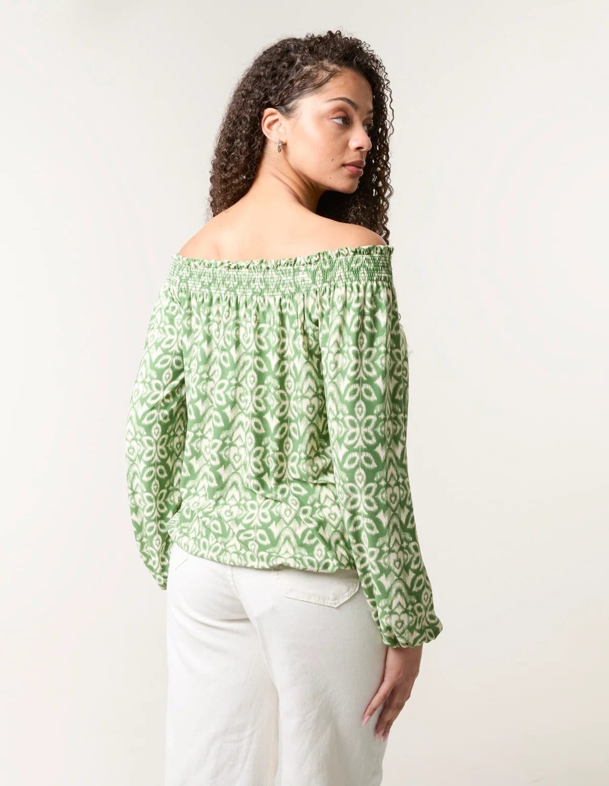Blue Vanilla Bubble Hem Bardot Top - 4