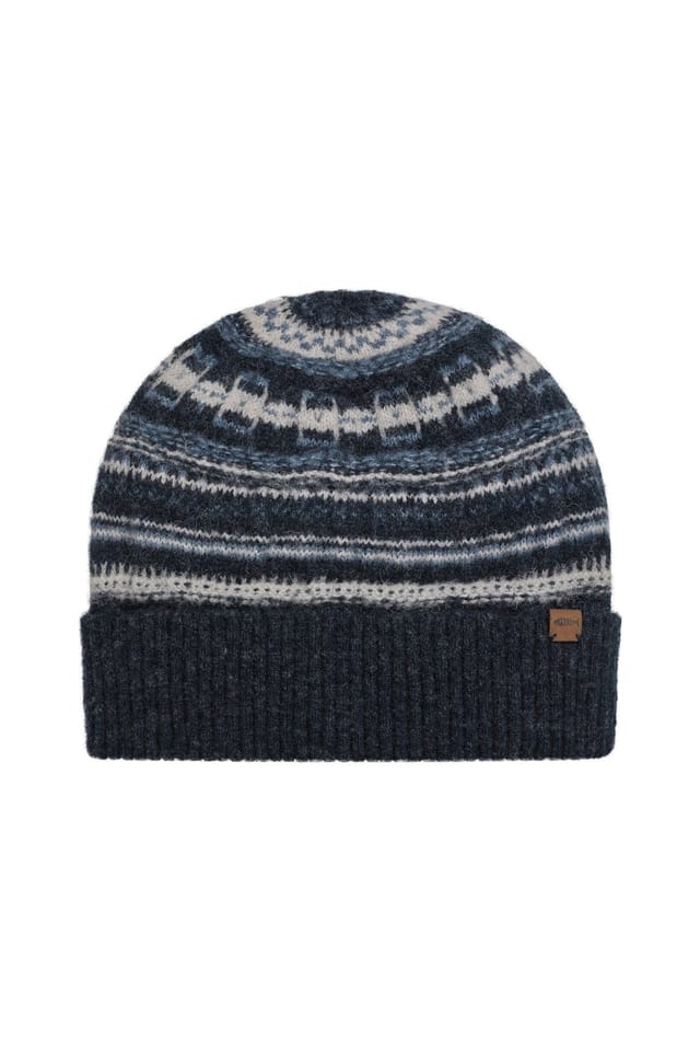 Weird Fish Weird Fish Men's Rodi Fine Fair Isle Beanie in Navy - 2