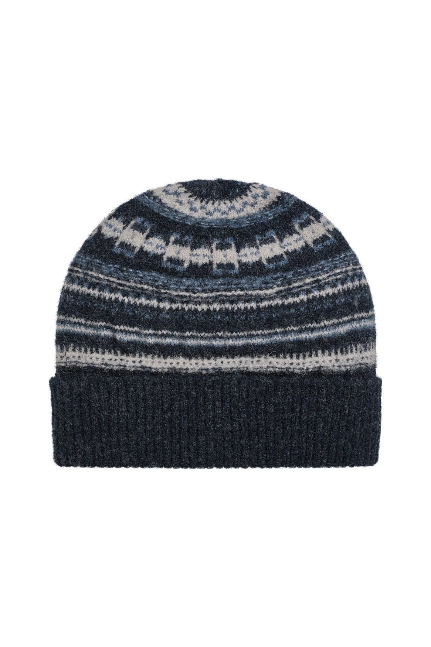 Weird Fish Weird Fish Men's Rodi Fine Fair Isle Beanie in Navy - 4
