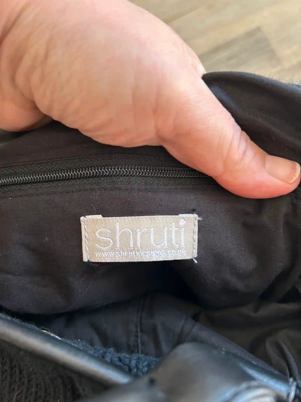 shruti 🖤 Cable Knit Black Slouch Bag Boho Chic Drawstring Shoulder Tote