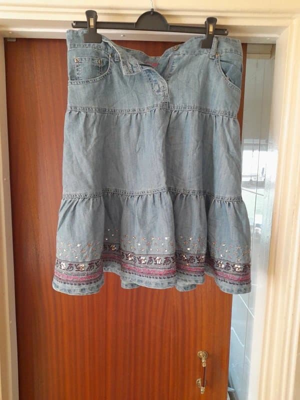 New Look New look embellished denim.skirt  size12