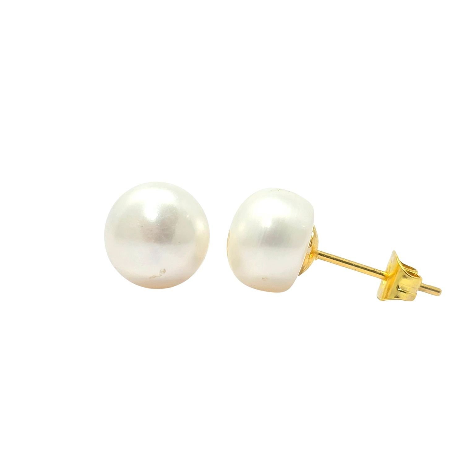 Harfi Harfi Women's Handpicked Freshwater Gold Plated Pearl Stud Earrings - 1