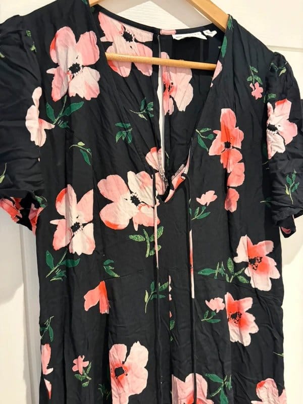ASOS Floral Jumpsuit in Black and Pink