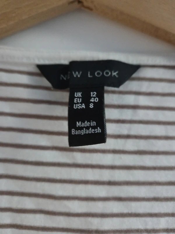 New Look Women's Stripey Beige Bodysuit (12) - 1