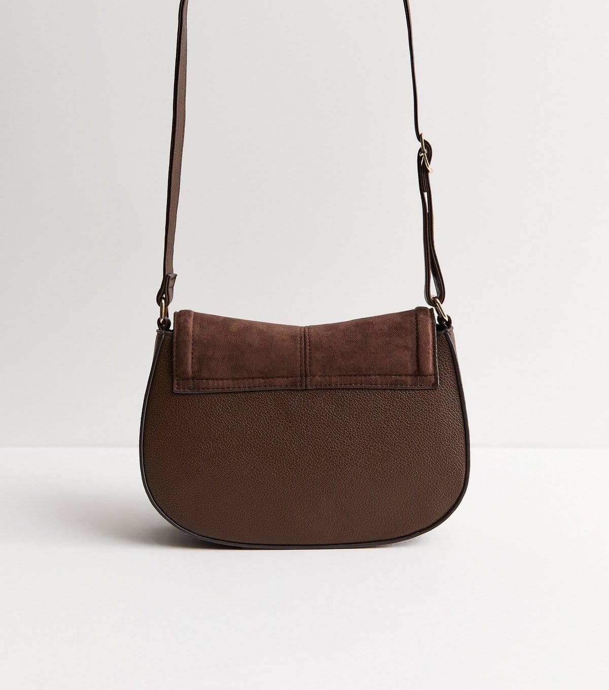 New Look Brown Faux Suede Saddle Shoulder Bag New Look - 4