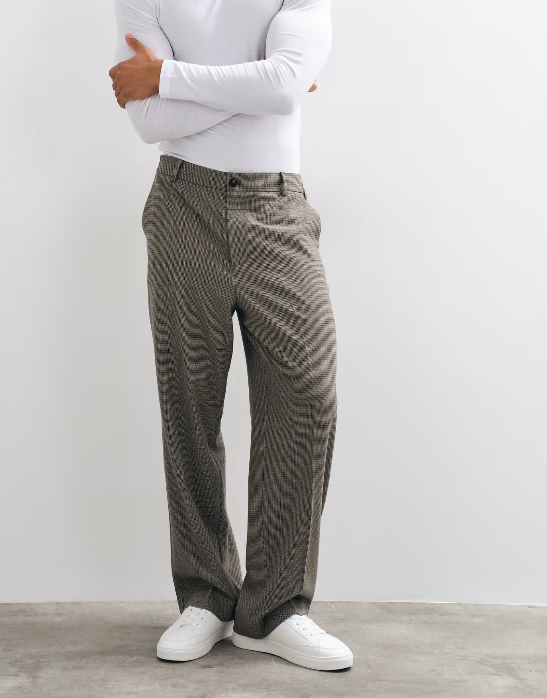 ASOS ASOS DESIGN wide smart co-ord trousers in brown puppytooth
