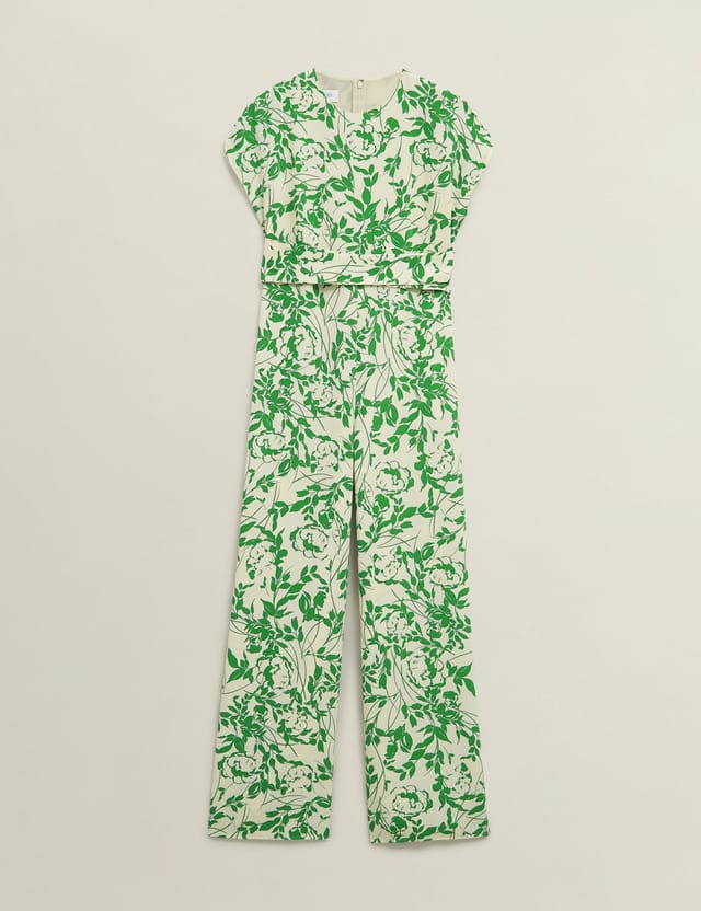 Hobbs London Hobbs London Women's Cressida Short Sleeve Wide Leg Jumpsuit in Cream - 2