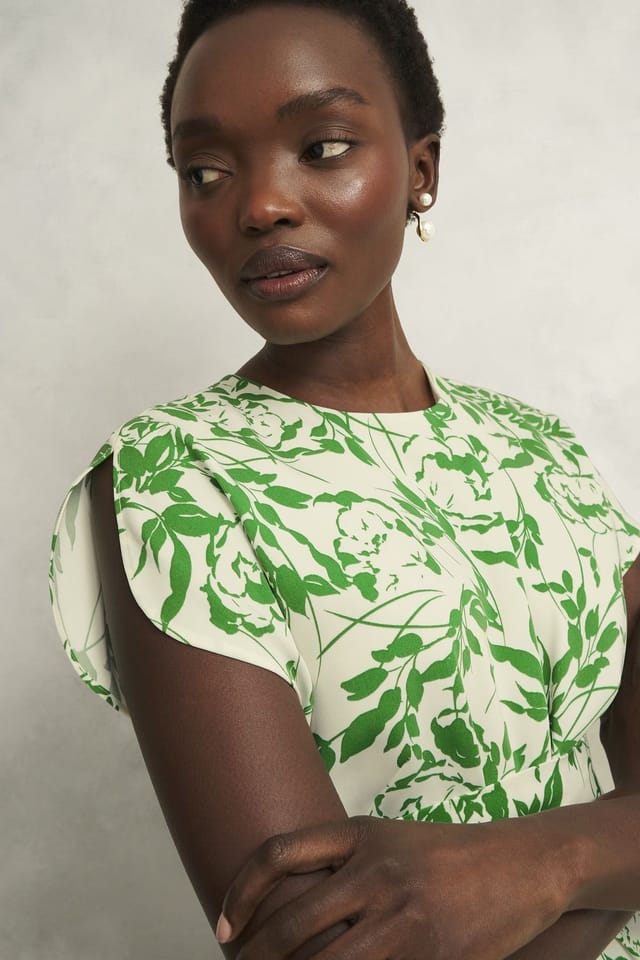 Hobbs London Hobbs London Women's Cressida Short Sleeve Wide Leg Jumpsuit in Cream - 3