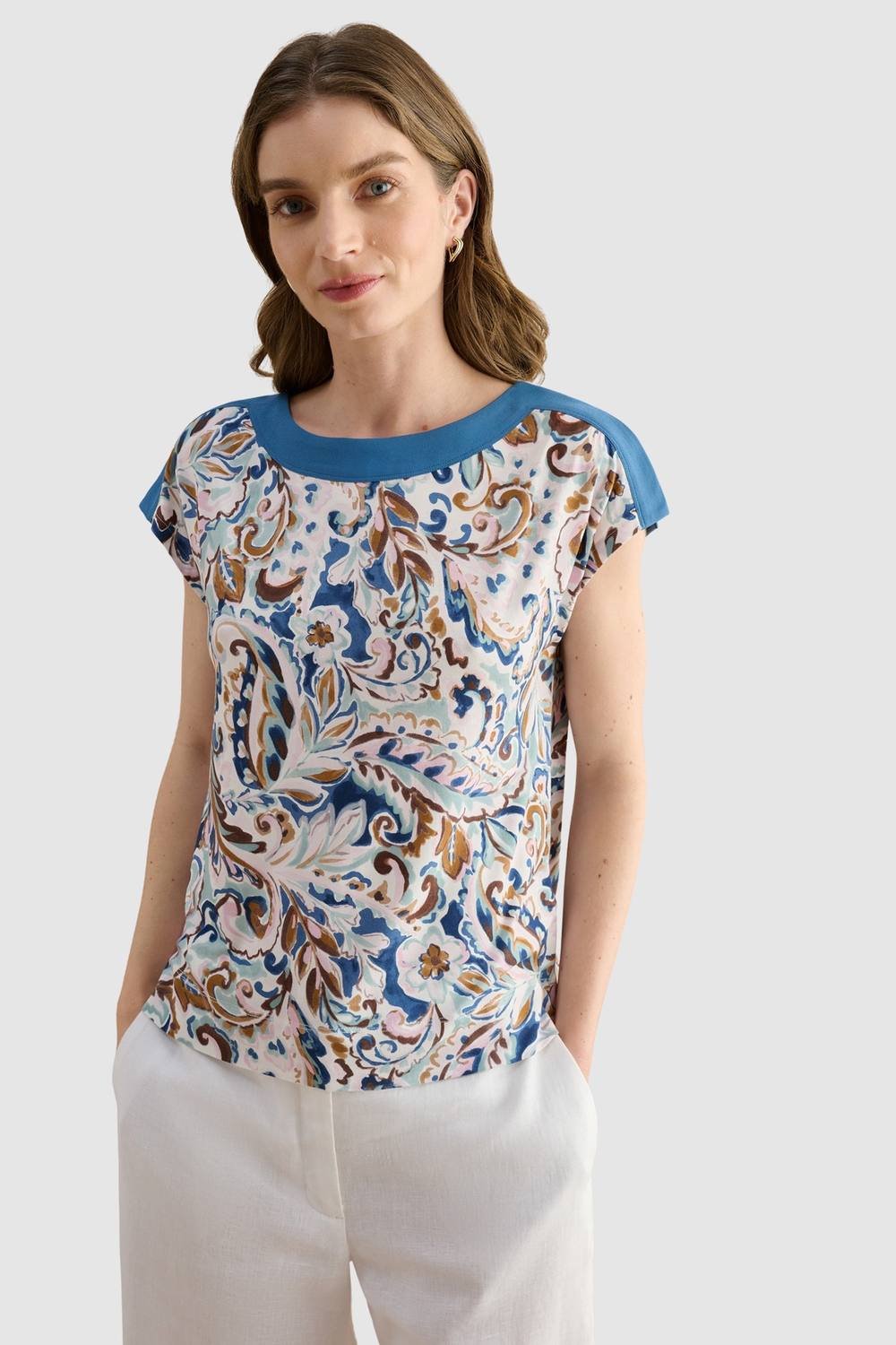 Hobbs London Hobbs London Women's Viviana Printed Top in Cobalt - 4