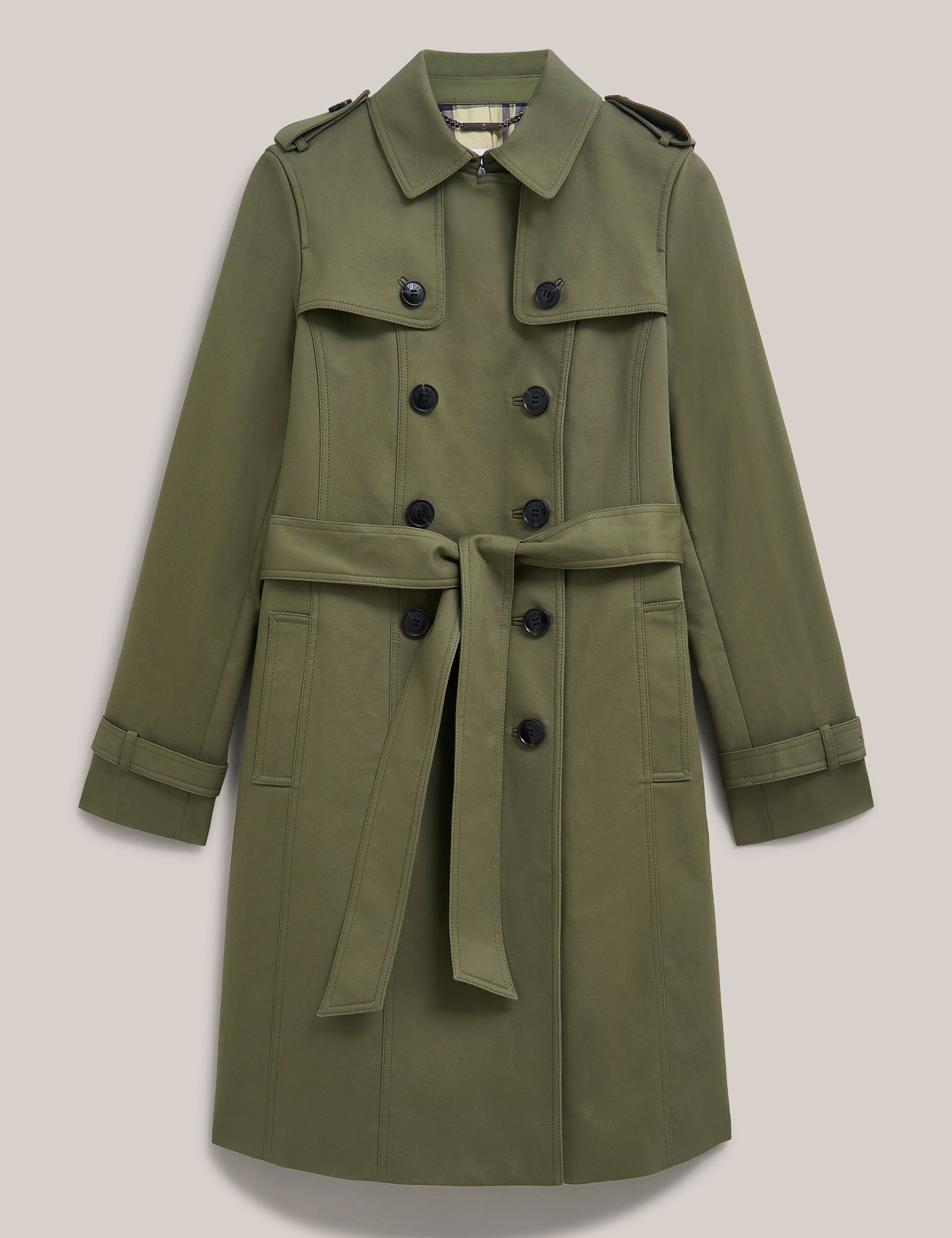 Hobbs London Hobbs London Women's Skylar Belted Trench Coat in Olive - 2