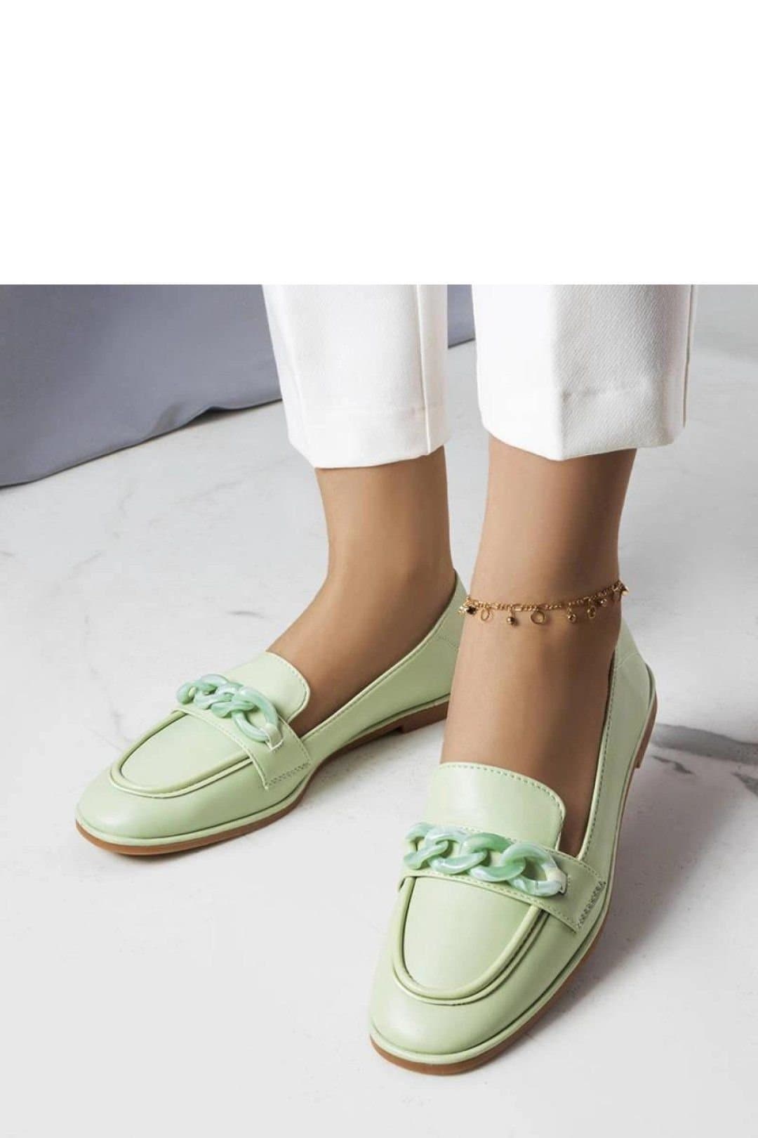 Love Lace Love Lace Green Synthetic Chain Decor Moccasins
