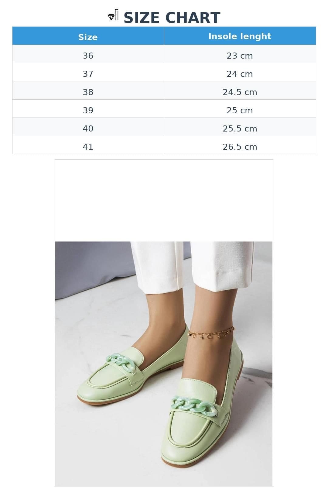 Love Lace Love Lace Women's Chain Decor Slip On Moccasins in Sleek Synthetic in Green - 4