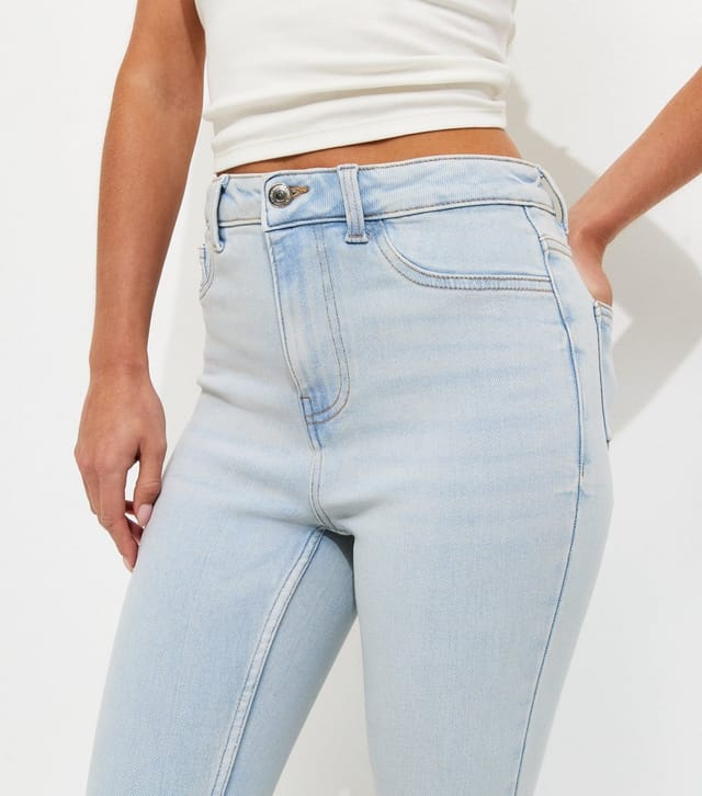 New Look Women's Petite Light Blue Ripped Skinny Jeans New Look - 3
