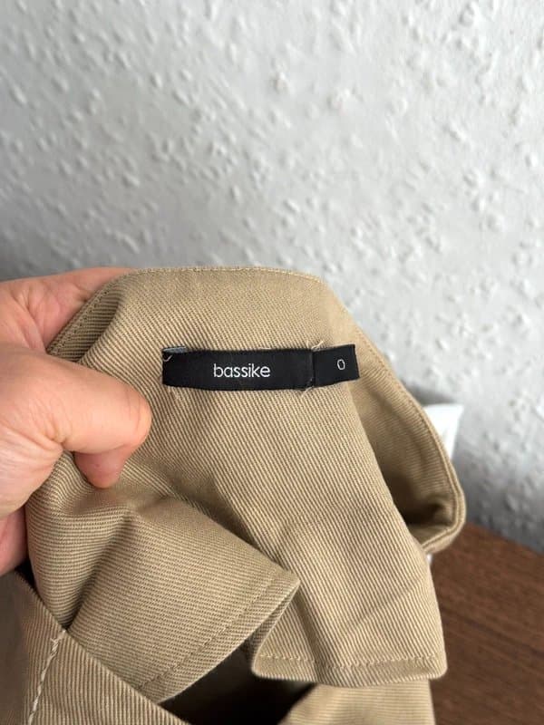Bassike Bassike Khaki Tan 100% Cotton Asymmetric Button Skirt - Size XS (RRP£250)