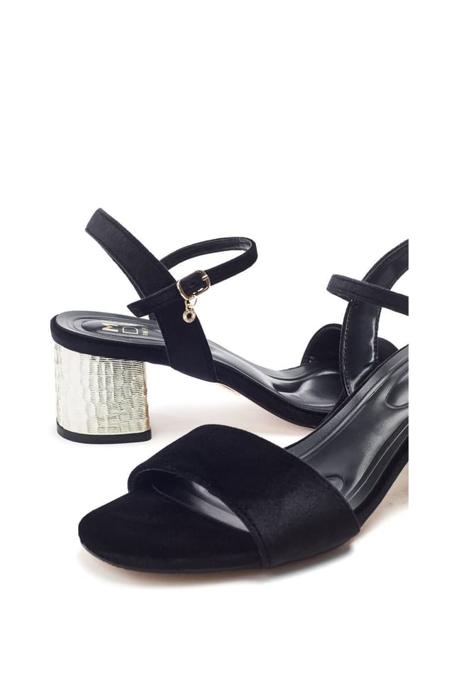 Moda In Pelle Moda In Pelle Women's 'Nareena' Velvet Heeled Sandals in Black - 3