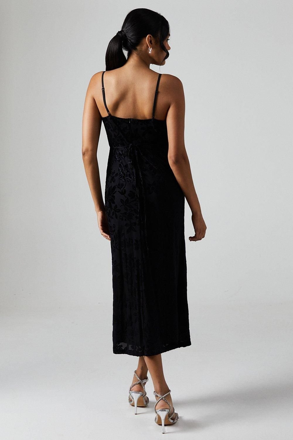 Debut London Debut London Women's By Coast Devore Cowl Neck Midi Dress in Black - 3