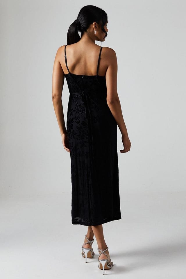 Debut London Debut London Women's By Coast Devore Cowl Neck Midi Dress in Black - 3