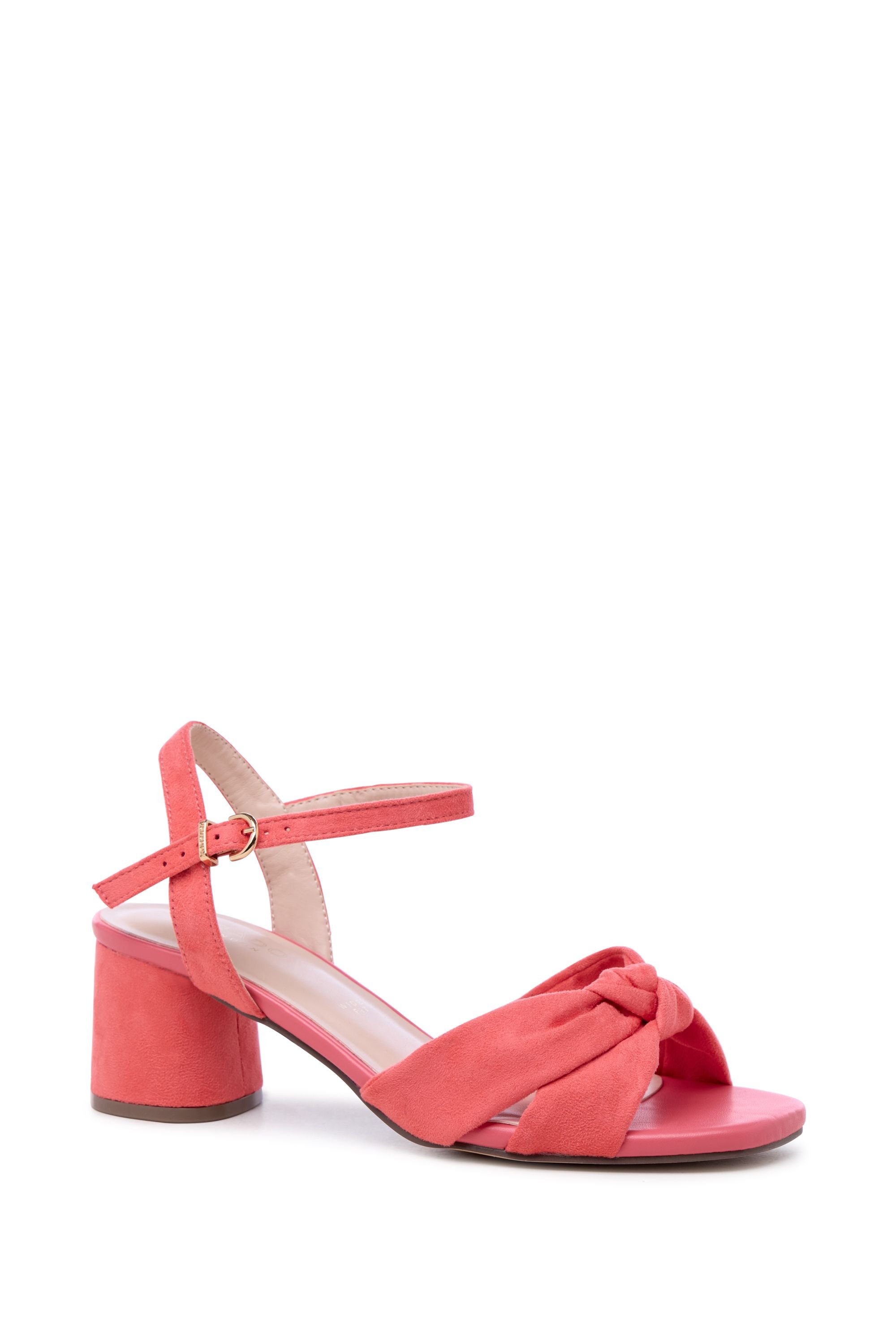 Paradox London Paradox London Women's 'Nalani' Wide Fit Block Heel Sandal in Coral - 2
