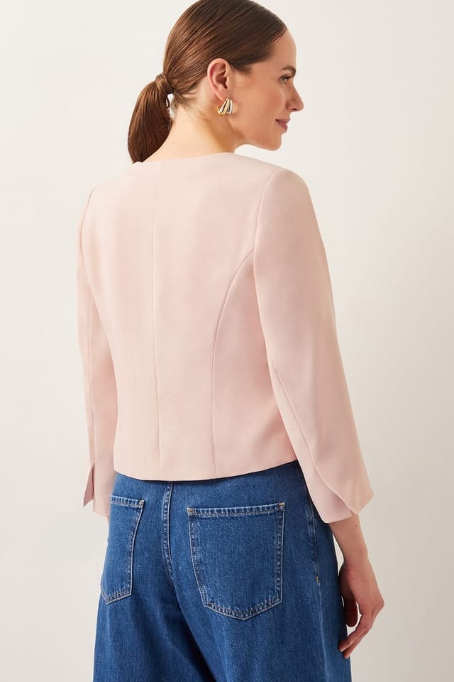 Monsoon Monsoon Women's Ruth Scallop Jacket Pink - 3