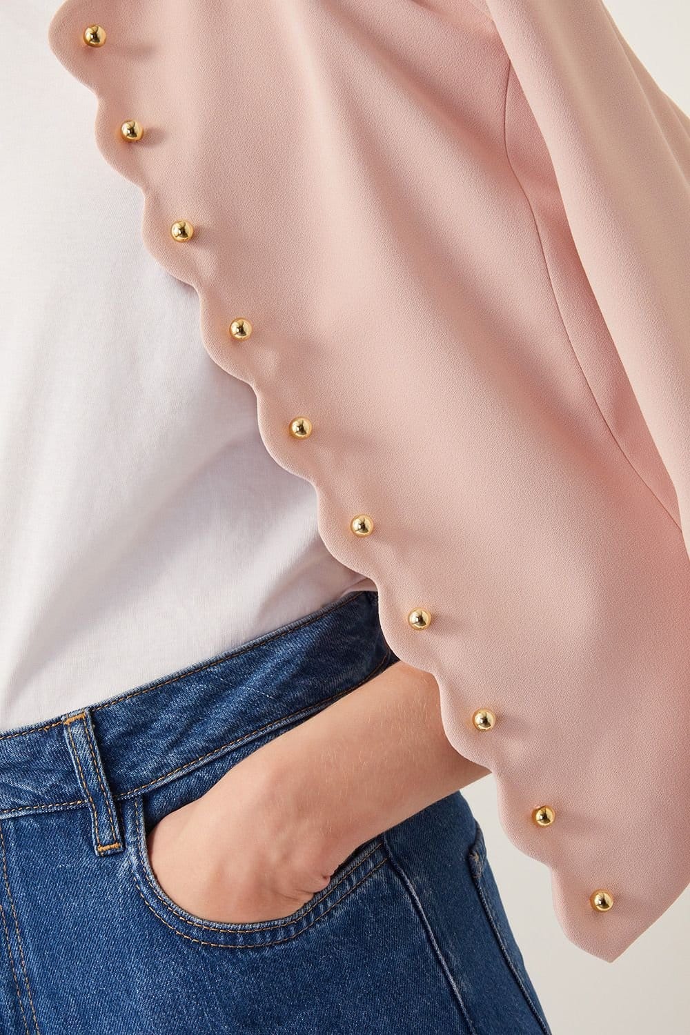 Monsoon Monsoon Women's Ruth Scallop Jacket Pink - 4