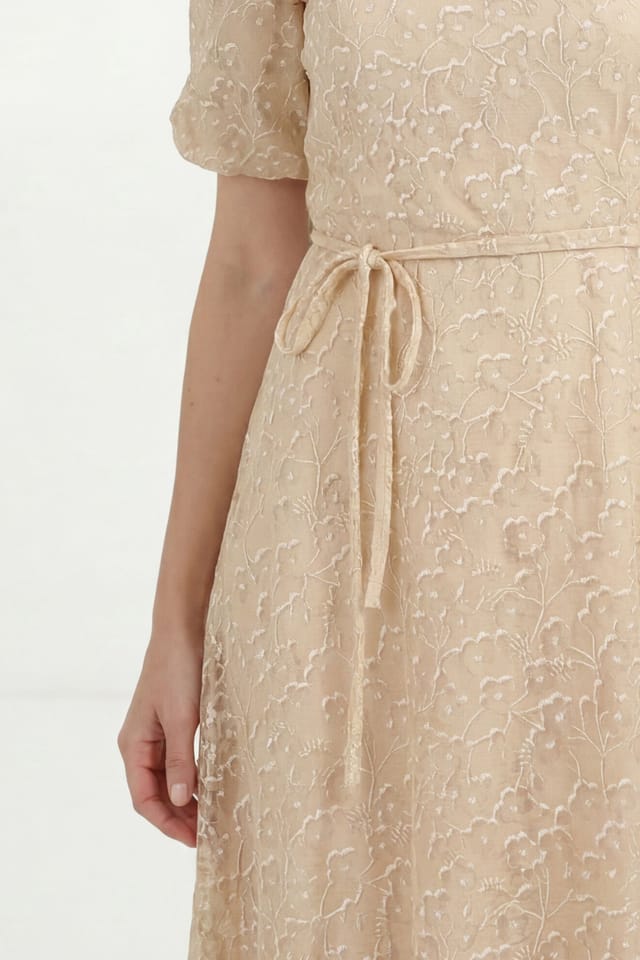 Wallis Wallis Women's Petite Burn Out Floral Organza Midi Dress in Cream - 2