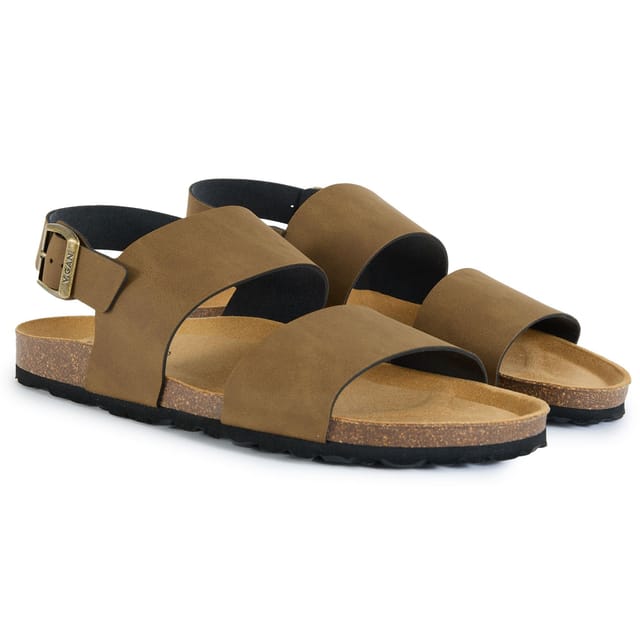 V.GAN V.GAN Men's Papaya Comfort Footbed Sandals in Brown - 2
