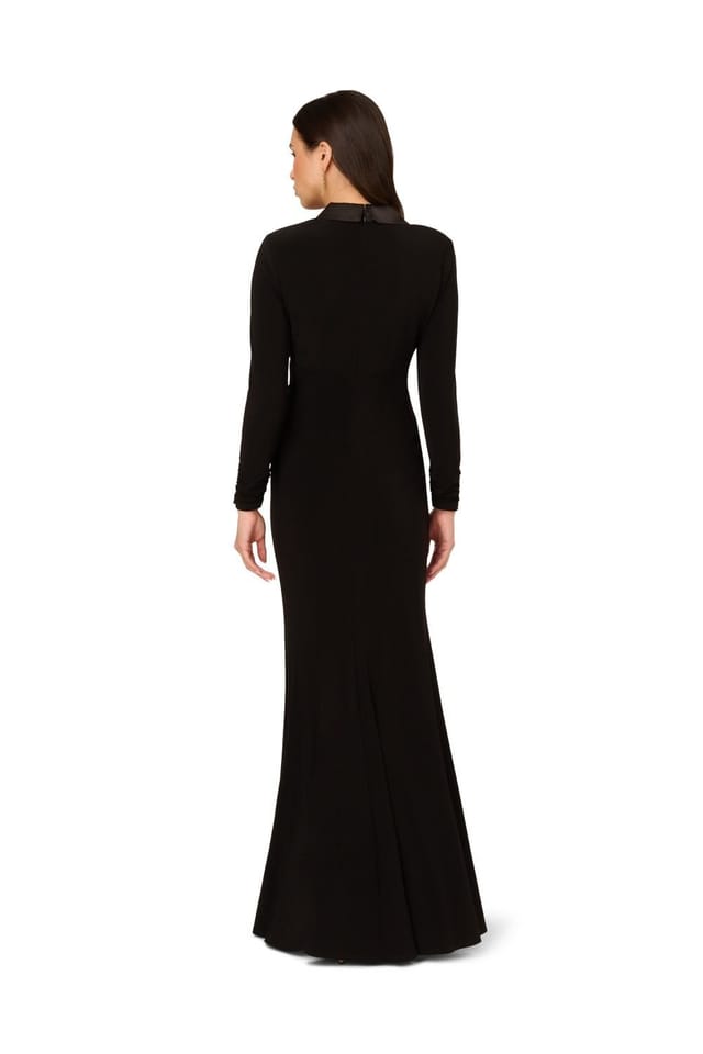 Adrianna Papell Adrianna Papell Women's Tuxedo Long Dress in Black - 3