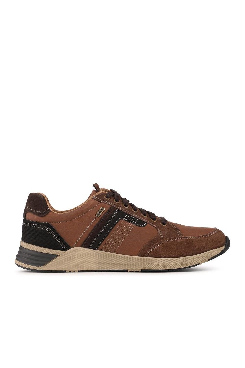 Pavers Pavers Men's Wide Fit Leather Casual Cushioning Trainers in Brown - 3