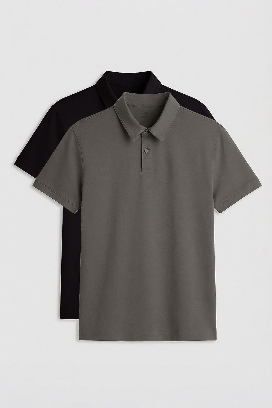 Tommy Life Tommy Life Men's Cotton-Elastane Polo T-Shirt in Charcoal