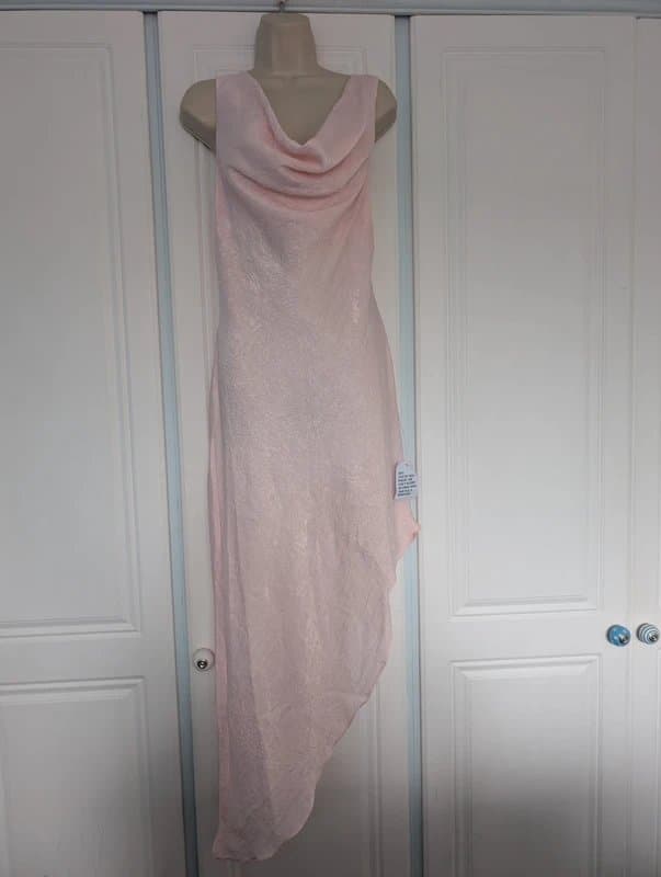 ASOS ASOS Design satin midi dress in powder pink size 18
