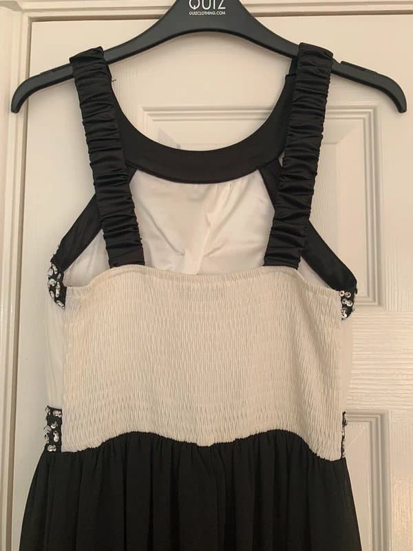 Quiz Black and white long dress by Quiz size 8