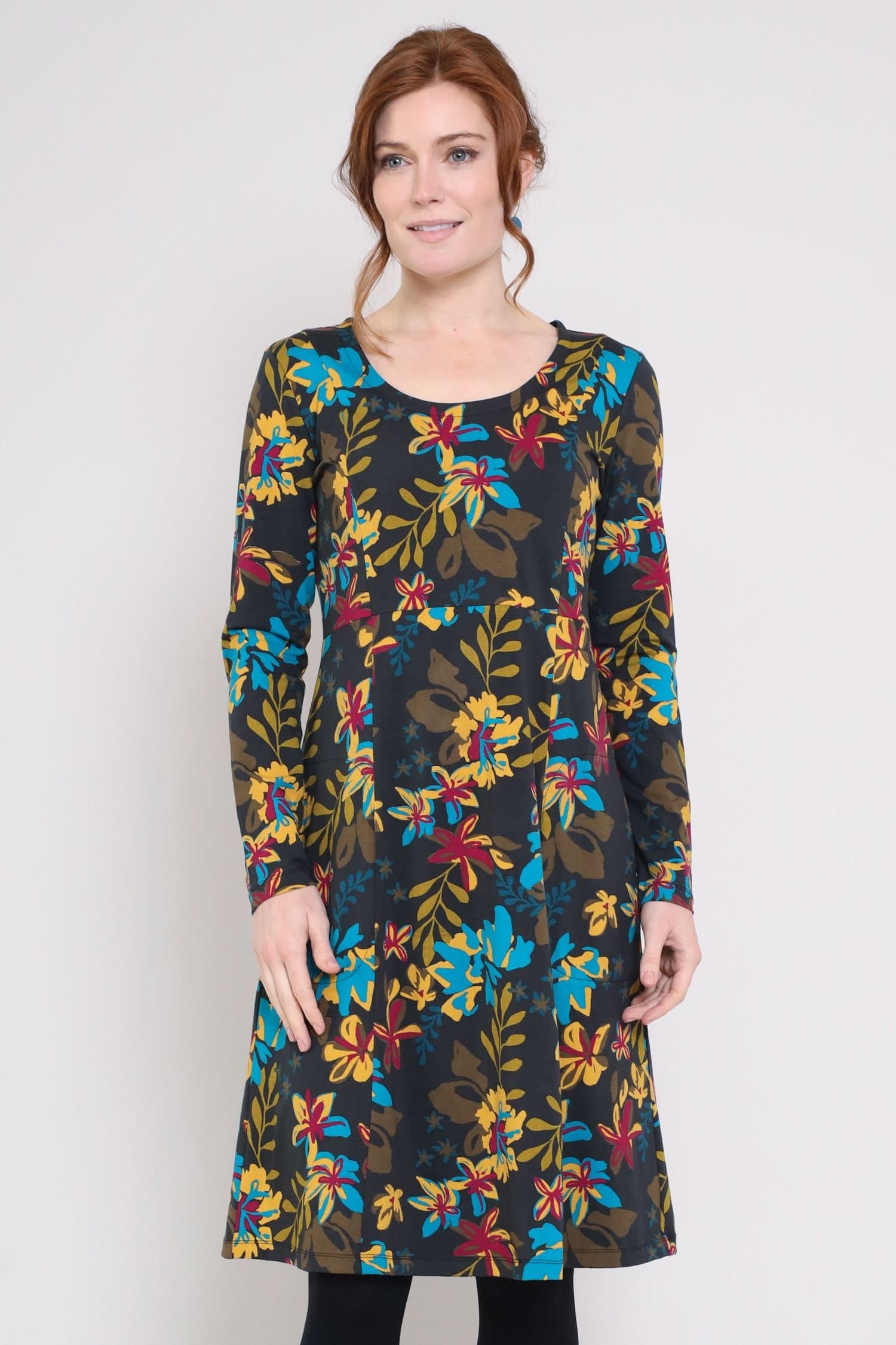 Nomads Clothing Nomads Clothing Women's Womens Cotton Fit & Flare Dress in Dark Grey