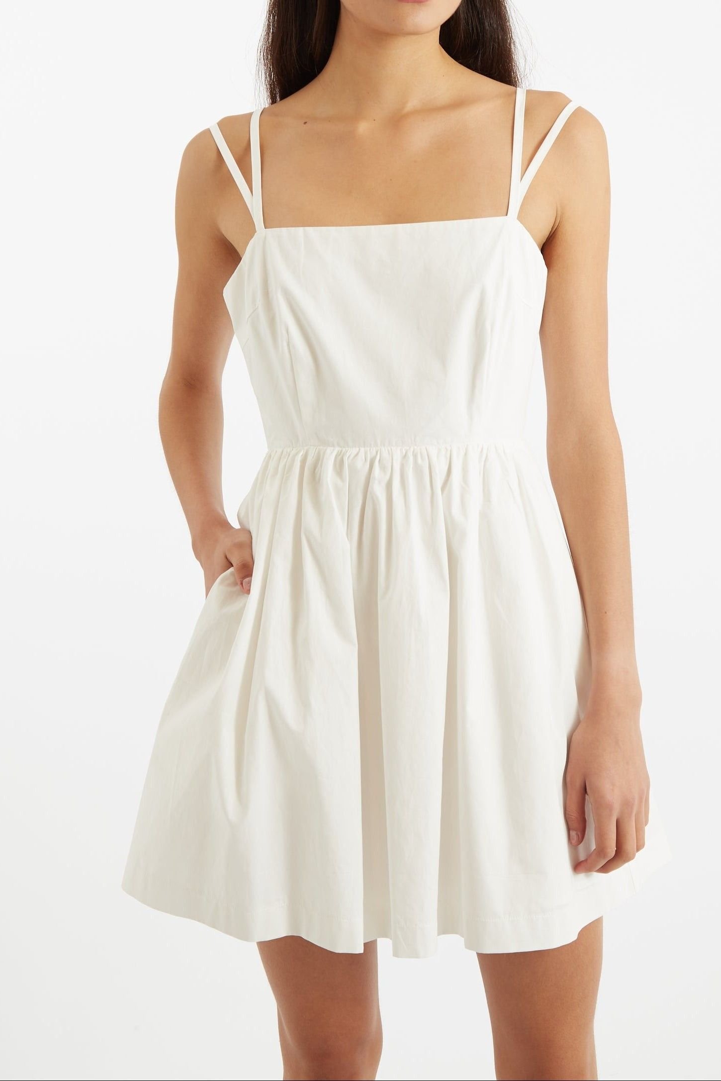 Louche Louche Women's Coryn Poplin Strappy Mini Dress in White - 3